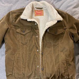 Levi's - Large Brown Trucker Jacket with Sherpa Lining